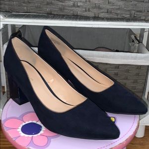 Ann Taylor Factory Navy Blue Suede Pumps